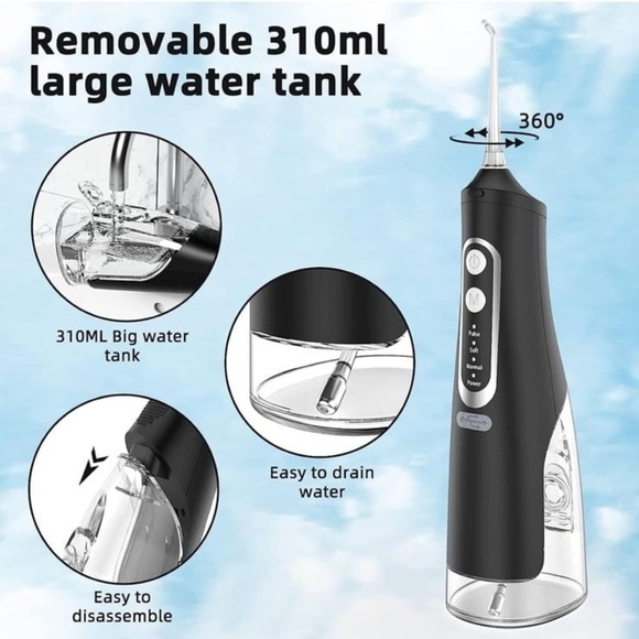 Water Flosser with 310ml Tank, 4 Nozzle Tips, 4 Pressure Settings, USB Rechargea - Picture 11 of 11